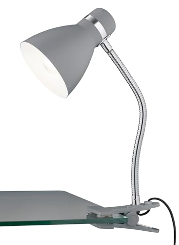 Reality Leuchten Klemmleuchte Harvey R20731287, Metall titanfarbig, exkl. 1x E27, Flexarm von RL LIVE YOUR LIGHT