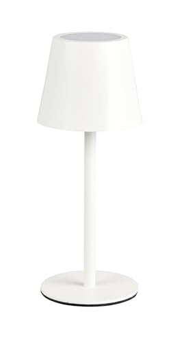 Reality Leuchten LED Akku Außen Tischleuchte Diaz R55961131, Metall Weiß matt, inkl. 1.6 Watt LED, Lichtfarbe einstellbar, 4-fach Touch von RL LIVE YOUR LIGHT