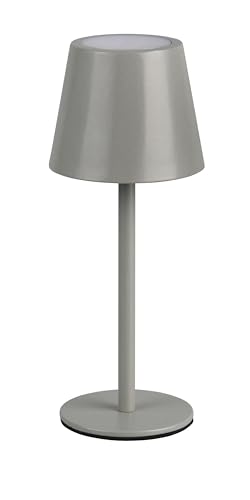 Reality Leuchten LED Akku Außen Tischleuchte Diaz R55961177, Metall Ultimate Grau, inkl. 1.6 Watt LED, Lichtfarbe einstellbar, 4-fach Touch von RL LIVE YOUR LIGHT