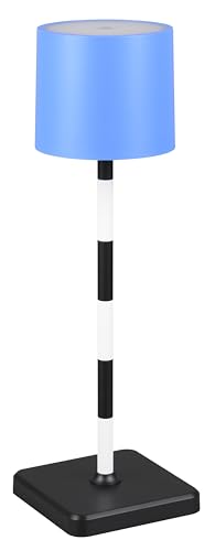 Reality Leuchten LED Akku Außen Tischleuchte Fernandez R54096312, Metall/Kunststoff Schwarz/Weiß/Blau, inkl. 1.5 Watt LED, Ladestation von RL LIVE YOUR LIGHT