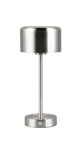 Reality Leuchten LED Akku Tischleuchte Jeff R59151107, Metall Nickel matt, inkl. 1.5 Watt LED, 4-fach Touch von RL LIVE YOUR LIGHT