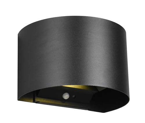 Reality Leuchten LED Akku Wandleuchte Talent R27769132, Metall Schwarz matt, Magnetische Wandhalterung, inkl. 2x 0.5 Watt, Dämmerungssensor, Bewegungsmelder, Up and Down Beleuchtung, USB-C Ladebuchse von RL LIVE YOUR LIGHT