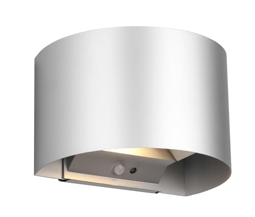 Reality Leuchten LED Akku Wandleuchte Talent R27769187, Metall Titanfarbig, Magnetische Wandhalterung, inkl. 2x 0.5 Watt, Dämmerungssensor, Bewegungsmelder, Up and Down Beleuchtung, USB-C Ladebuchse von RL LIVE YOUR LIGHT