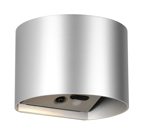 Reality Leuchten LED Außen Akku Wandleuchte Genie R24161687, Kunststoff Titanfarbig, inkl. 1 Watt LED, Bewegungssensor von RL LIVE YOUR LIGHT