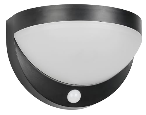 Reality Leuchten LED Außenwandleuchte Cobre R24716132, Kunststoff Schwarz matt, 8 Watt LED, Hybrid Solar/Akku, Dämmerungssensor, Bewegungssensor von RL LIVE YOUR LIGHT