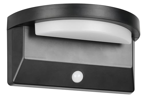 Reality Leuchten LED Außenwandleuchte Moro R24706132, Kunststoff Schwarz matt, 8 Watt LED, Hybrid Solar/Akku, Dämmerungssensor, Bewegungssensor von RL LIVE YOUR LIGHT