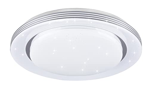 Reality Leuchten LED Deckenleuchte Atria R67045800, Kunststoff weiß, inklusiv 22.5 Watt LED, Starlight Effekt, Fernbedienung von RL LIVE YOUR LIGHT