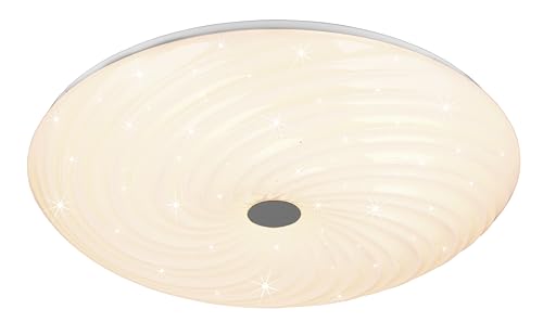 Reality Leuchten LED Deckenleuchte Gravity R67695800, Schirm Kunststoff Weiß, inkl. 45 Watt LED, Fernbedienung, Starlight Effekt von RL LIVE YOUR LIGHT