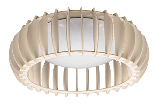 Reality Leuchten LED Deckenleuchte Monte R62171130, Naturholz, Schirm Kunststoff weiß, inklusiv 16.6 Watt LED, Switch Dimmer von RL LIVE YOUR LIGHT