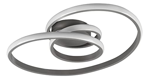 Reality Leuchten LED Deckenleuchte Sansa R62751107, Metall Nickel matt, inklusiv 18.5 Watt LED, Switch Dimmer von RL LIVE YOUR LIGHT