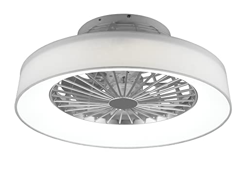 Reality Leuchten LED Deckenleuchten-Ventilator Farsund R62662101, Stoffschirm Weiß, inkl. 26 Watt LED, Ventilator 40 Watt von RL LIVE YOUR LIGHT