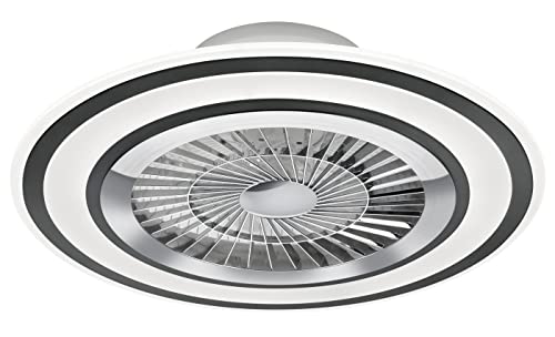 Reality Leuchten LED Deckenleuchten-Ventilator Flaga R62743132, Kunststoff Schwarz matt/Weiß, inkl. 36 Watt LED, Ventilator 40 Watt von RL LIVE YOUR LIGHT