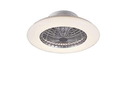 Reality Leuchten LED Deckenleuchten-Ventilator Stralsund R62522187, Kunststoff weiß/silberfarbig, inkl. 30 Watt LED, Ventilator 40 Watt von RL LIVE YOUR LIGHT
