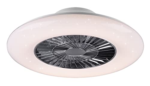 Reality Leuchten LED Deckenleuchten-Ventilator Visby R62402106, Kunststoff Chrom/Weiß matt, inkl. 40 Watt LED, Ventilator 40 Watt von RL LIVE YOUR LIGHT