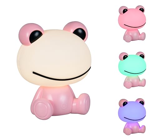 Reality Leuchten LED Kinder Tischleuchte Hopper R57971193, Kunststoff pink, inkl. 0.3 Watt RGB LED, Farbwechsel von RL LIVE YOUR LIGHT