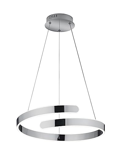 Reality Leuchten LED Pendelleuchte Parma R37071106, Metall Chrom, inkl. 37 Watt LED, Switch Dimmer von RL LIVE YOUR LIGHT