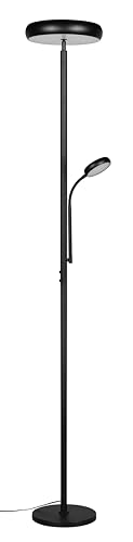 Reality Leuchten LED Stehleuchte Palermo R45741132, Metall Schwarz matt, Fluter inkl. 23 Watt LED, Dimmbar, Lichtfarbe einstellbar, Fernbedienung, Memory-Funktion von RL LIVE YOUR LIGHT