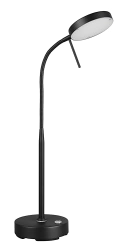 Reality Leuchten LED Tischleuchte Moreno R54561132, Metall Schwarz matt, 3 Watt LED, Akku mit Ladestation, Sensordimmer, Lichtfarbe einstellbar von RL LIVE YOUR LIGHT