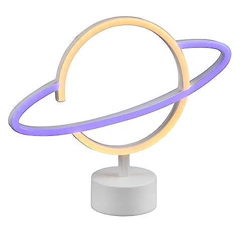 Reality Leuchten LED Tischleuchte Planet R55370101, Kunststoff Weiß, inkl. 1.6 Watt LED von RL LIVE YOUR LIGHT