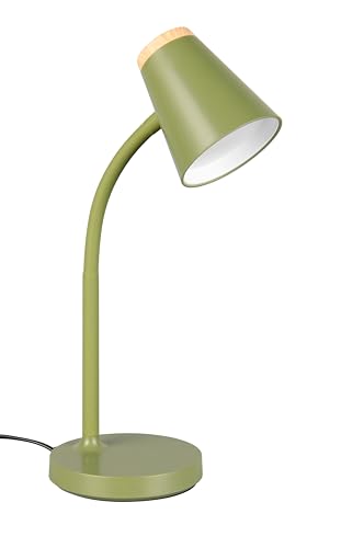 Reality Leuchten LED Tischleuchte Pongo R55831115, Kunststoff Grün, Holznachbildung, inkl. 4.5 Watt LED, Flexarm von RL LIVE YOUR LIGHT