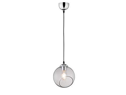 Reality Leuchten Pendelleuchte Clooney R30071054, Metall Chrom, Glas rauchfarbig, exkl. 1x E27 Reality Leuchten Pendelleuchte Clooney R30071054, Metall Chrom, Glas rauchfarbig, exkl. 1x E27 von RL LIVE YOUR LIGHT