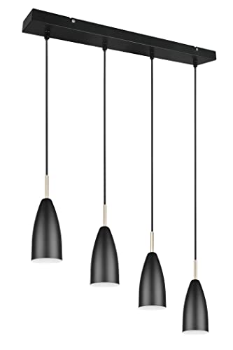 Reality Leuchten Pendelleuchte Farin R30694032, Metall Schwarz matt, exklusiv 4x E14 von RL LIVE YOUR LIGHT