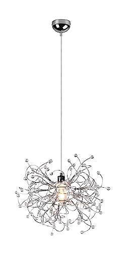 Reality Leuchten Pendelleuchte Gloria R31311006, Metall Chrom, Behang Acryl klar, exkl. 1x E27 Reality Leuchten Pendelleuchte Gloria R31311006, Metall Chrom, Behang Acryl klar, exkl. 1x E27 von RL LIVE YOUR LIGHT