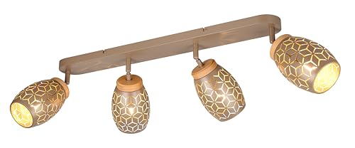 Reality Leuchten Spotbalken Bidar R81574065, Metall Coffee, exkl. 4x E14 von RL LIVE YOUR LIGHT