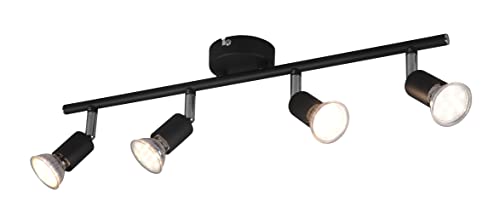 Reality Leuchten Spotbalken Paris R80914032, Metall Schwarz matt, exklusiv 4x GU10 von RL LIVE YOUR LIGHT