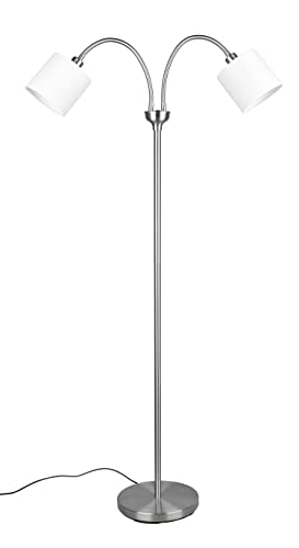 Reality Leuchten Stehleuchte Tommy R46332001, Metall Nickel Matt, Stoffschirm Weiß, Exklusiv 2x E14 Reality Leuchten Stehleuchte Tommy R46332001, Metall Nickel Matt, Stoffschirm Weiß, Exklusiv 2x E14 von RL LIVE YOUR LIGHT