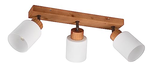 Reality Leuchten Strahler Assam R81113030, Holz naturbelassen, Glas weiß, exkl. 3x E14 Reality Leuchten Strahler Assam R81113030, Holz naturbelassen, Glas weiß, exkl. 3x E14 von RL LIVE YOUR LIGHT