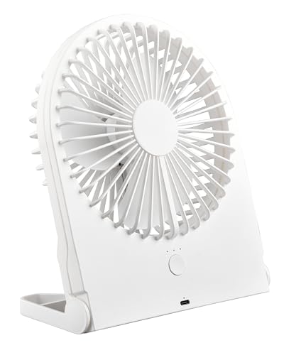 RL LIVE YOUR LIGHT Reality Leuchten Tisch Ventilator Breezy R044-01, Kunststoff Weiß matt, 2 Watt, Akku Betrieb, USB-C, 3 Stufen von RL LIVE YOUR LIGHT