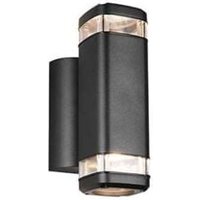 Außenwandleuchte Wandlampe Fassadenleuchte Aluminium schwarz GU10 up and down H 21 cm Außenwandleuchte Wandlampe Fassadenleuchte Aluminium schwarz GU10 up and down H 21 cm von RL