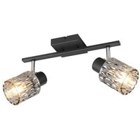 Deckenlampe Deckenleuchte Wohnzimmerlampe schwarz matt Glas rauchfarben H 21 cm von RL