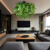 Deckenlampe Esszimme RL euchte Deckenleuchte Wohnzimme RL ampe Küchenleuchte, Metall Kunststoff grün, Blätter-Design 3 Flammig E14, d 70 cm Deckenlampe Esszimme RL euchte Deckenleuchte Wohnzimme RL ampe Küchenleuchte, Metall Kunststoff grün, Blätter-Design 3 Flammig E14, d 70 cm von RL