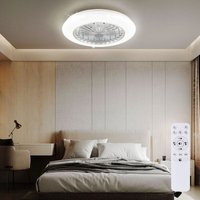 Deckenventilator mit Beleuchtung Deckenleuchte Wohnzimmerlampe, Fernbedienung dimmbar Nachtlicht Timer Sternenhimmeleffekt, titanfarben, 1x LED 30W Deckenventilator mit Beleuchtung Deckenleuchte Wohnzimmerlampe, Fernbedienung dimmbar Nachtlicht Timer Sternenhimmeleffekt, titanfarben, 1x LED 30W von RL