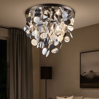 Design Decken Leuchte Wohn Schlaf Zimmer Beleuchtung Behang Lampe silber chrom Reality R60895031 von RL