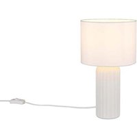 Tischleuchte Beistelllampe Nachttischlampe weiß Keramik E27 Schnurschalter H 36 cm von RL