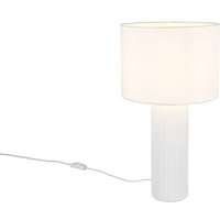 Tischleuchte Beistelllampe Nachttischlampe weiß Keramik E27 Schnurschalter H 51 cm von RL