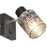 Wandlampe Wandstrahler Flurleuchte Metall schwarz matt Schalter Glas Rauch H16cm Wandlampe Wandstrahler Flurleuchte Metall schwarz matt Schalter Glas Rauch H16cm von RL