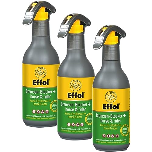 RL24 Effol - Bremsen-Blocker+ Horse & Rider | Insektenschutz vor Bremsen, Mücken & Fliegen | Fliegenspray Pferd & Reiter | Bremsenspray für Pferde | 3 x 250 ml Spray (3er Set) von RL24