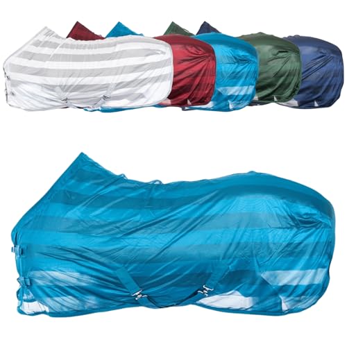 RL24 - Fliegendecke für Pferde Basicline | effektiver Schutz vor Insekten | Ekzemerdecke mit Verstellbarer Kreuzbegurtung | atmungsaktiv & strapazierfähig | Pferdedecke in Petrol | 95cm von RL24