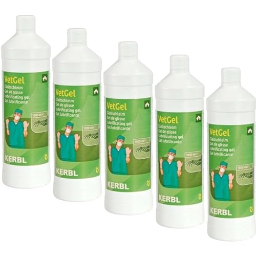 RL24 - Gleitschleim VetGel | Veterinär Gleitgel | Gleitmittel als Hautschutz b. Geburtseingriffen, Rektal- & Vaginaluntersuchungen | Geburtshilfezubehör bei Tieren | 5 x 1000 ml (5er Set) von RL24