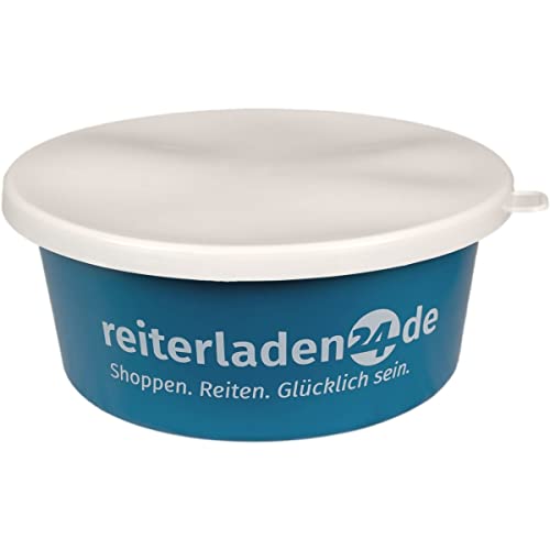 RL24 - Leckerlischale | Müslischale mit Deckel für Pferde | Futterschale zur Aufbewahrung von Leckerli & Pferdefutter | Leckerli-Dose in Blau | 1 Schale á 2l | Pferdezubehör von RL24