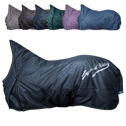 RL24 - Outdoordecke 600D IRHSuper-Dry von Imperial Riding – als Regendecke, Übergangsdecke & Winterdecke – wasserdichte Weidedecke mit Füllung – Pferdedecke in Navy – 115cm (50g) von RL24