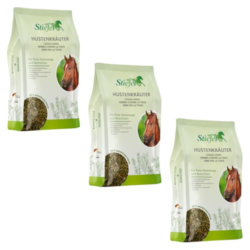 RL24 Stiefel - Hustenkräuter für Pferde | für Atemwege & Bronchien | 100% naturbelassene Kräutermischung mit Anis, Brennnessel, Salbei & Thymian | Kräuter für Pferde | 3 x 1000 g Tüte (3er Set) von RL24