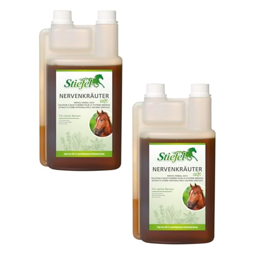 RL24 Stiefel - Nervenkräutersaft für Starke Nerven | Kräutersaft mit Lavendel | Ergänzungsfuttermittel für nervöse & gestresste Pferde | Pferde Zusatzfutter | 2 x 1000 ml Flasche (2er Set) von RL24