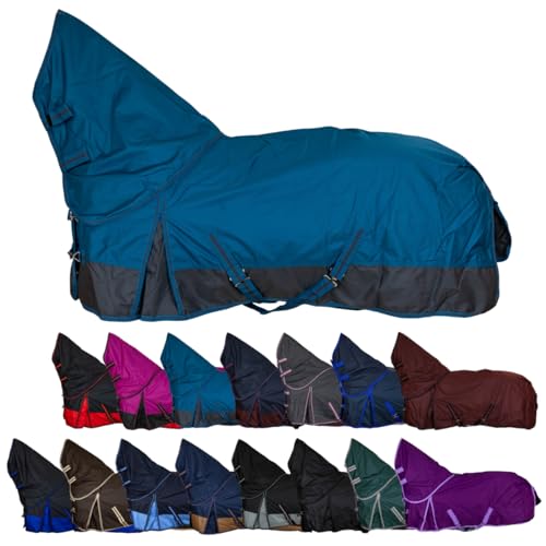 RL24 - Weidedecke Full Neck Basicline 600D Polarfleecefutter – als Regendecke & Übergangsdecke – wasserdichte Outdoordecke mit Kreuzbegurtung – Pferdedecke in Petrol/Graphit – Größe 135cm RL24 - Weidedecke Full Neck Basicline 600D Polarfleecefutter – als Regendecke & Übergangsdecke – wasserdichte Outdoordecke mit Kreuzbegurtung – Pferdedecke in Petrol/Graphit – Größe 135cm von RL24