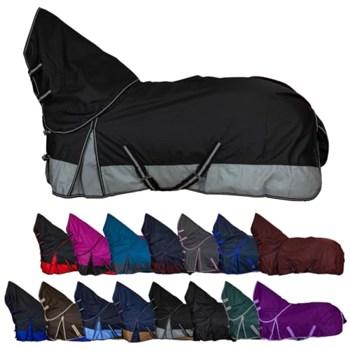 RL24 - Weidedecke Full Neck Basicline 600D Polarfleecefutter – als Regendecke & Übergangsdecke – wasserdichte Outdoordecke mit Kreuzbegurtung – Pferdedecke in Schwarz/Grau – Größe 145cm RL24 - Weidedecke Full Neck Basicline 600D Polarfleecefutter – als Regendecke & Übergangsdecke – wasserdichte Outdoordecke mit Kreuzbegurtung – Pferdedecke in Schwarz/Grau – Größe 145cm von RL24