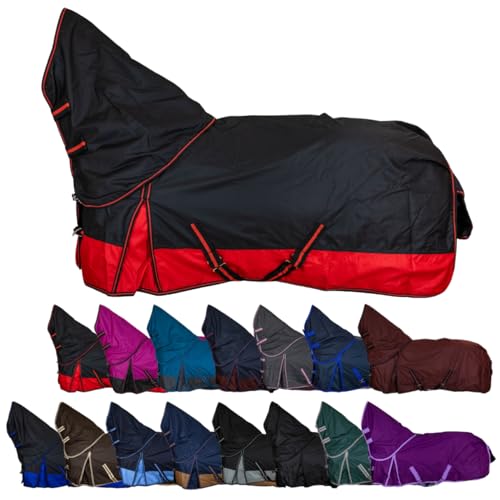 RL24 - Weidedecke Full Neck Basicline 600D Polarfleecefutter – als Regendecke & Übergangsdecke – wasserdichte Outdoordecke mit Kreuzbegurtung – Pferdedecke in Schwarz/Rot – Größe 125cm RL24 - Weidedecke Full Neck Basicline 600D Polarfleecefutter – als Regendecke & Übergangsdecke – wasserdichte Outdoordecke mit Kreuzbegurtung – Pferdedecke in Schwarz/Rot – Größe 125cm von RL24